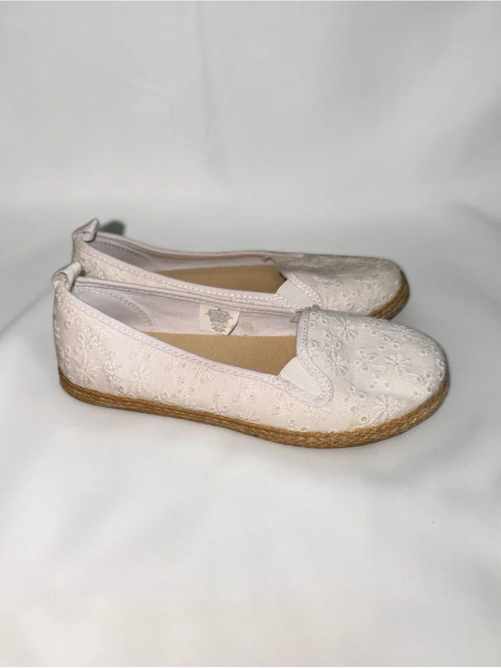 Girls White Floral Espadrille Slip-On Shoes Gymboree (2)
